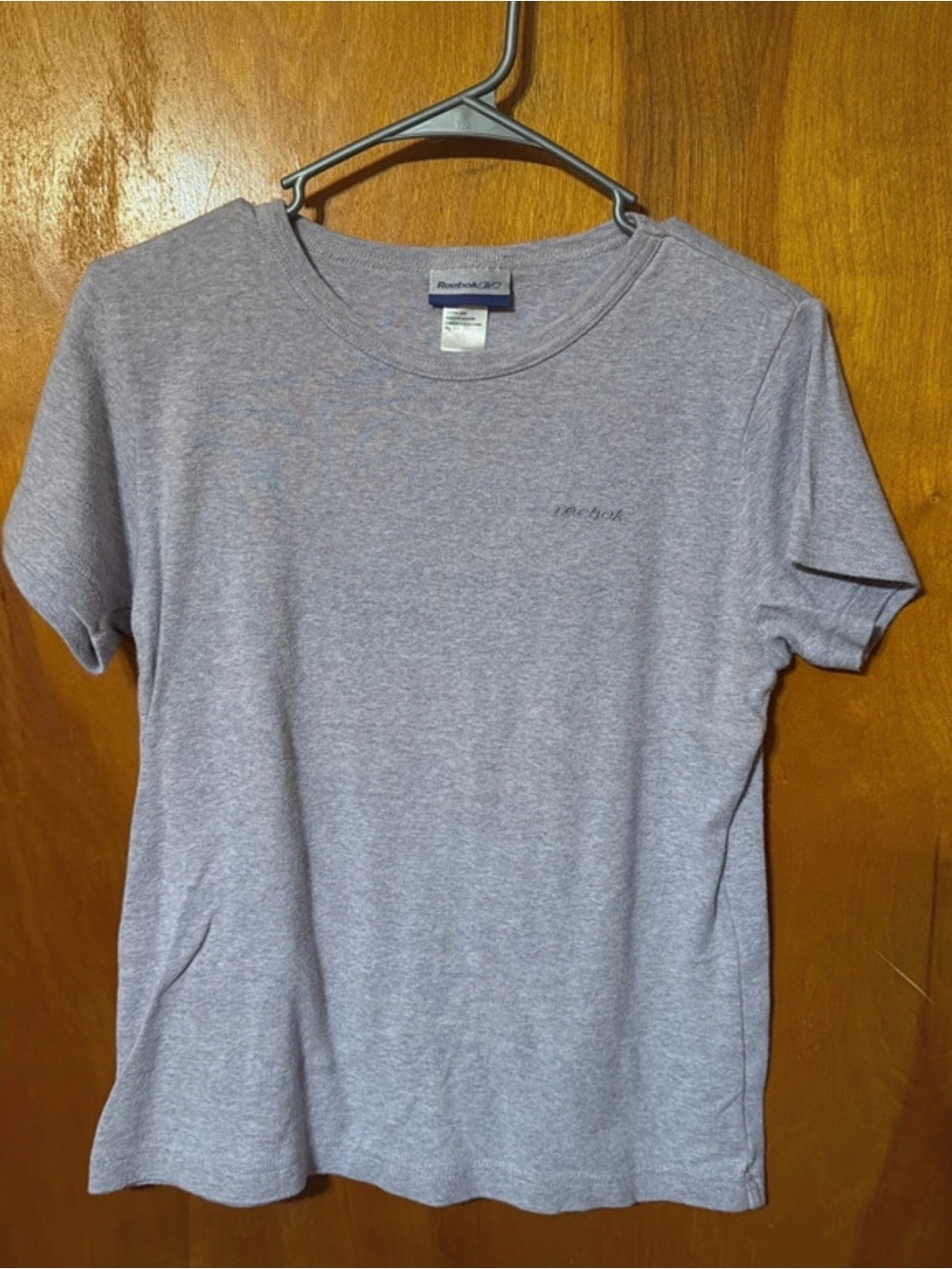 Reebok Women’s Heather Purple Short-Sleeve Crew Neck Shirt